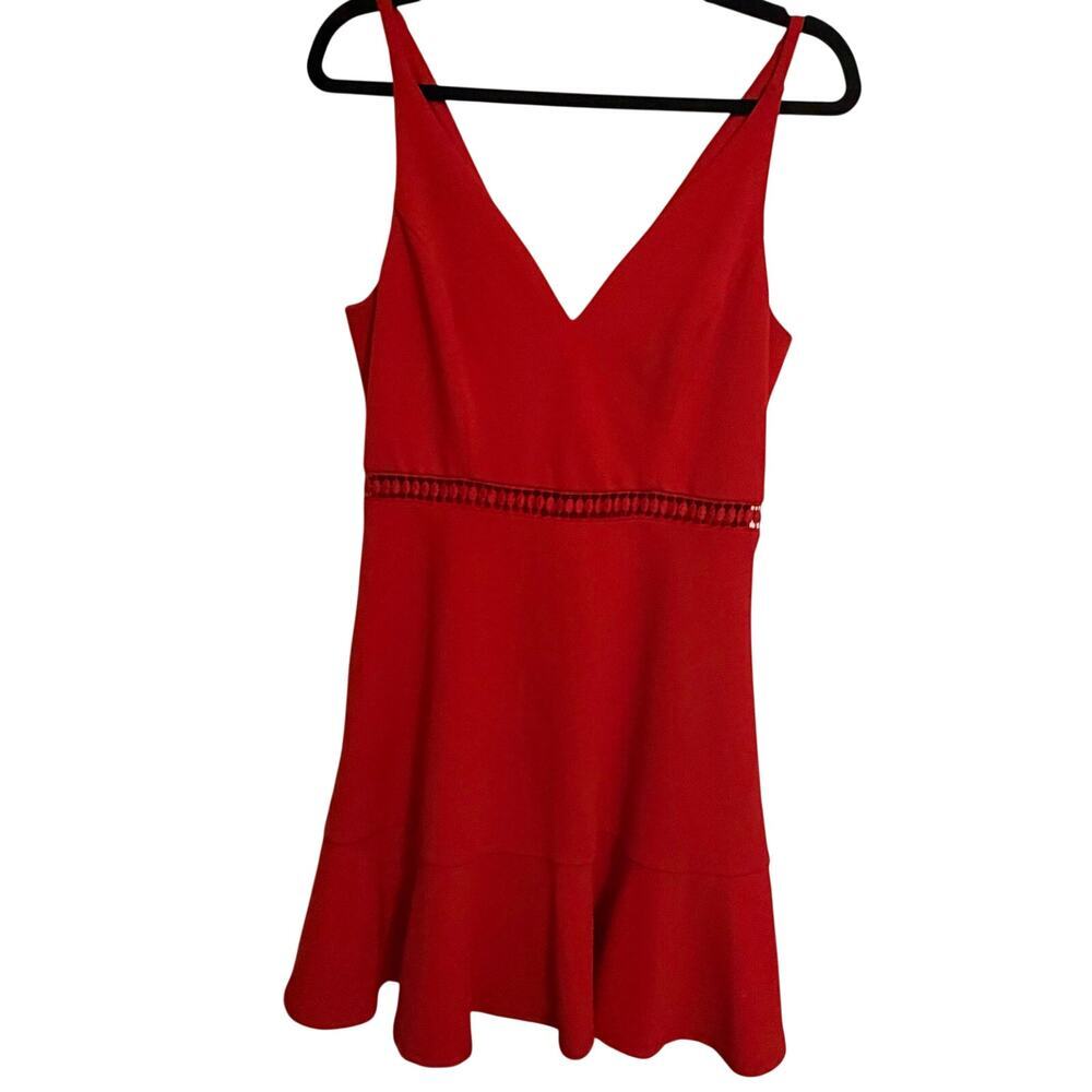 Red Speechless dress bright colorful sexy night out cutouts at stomach sz 7